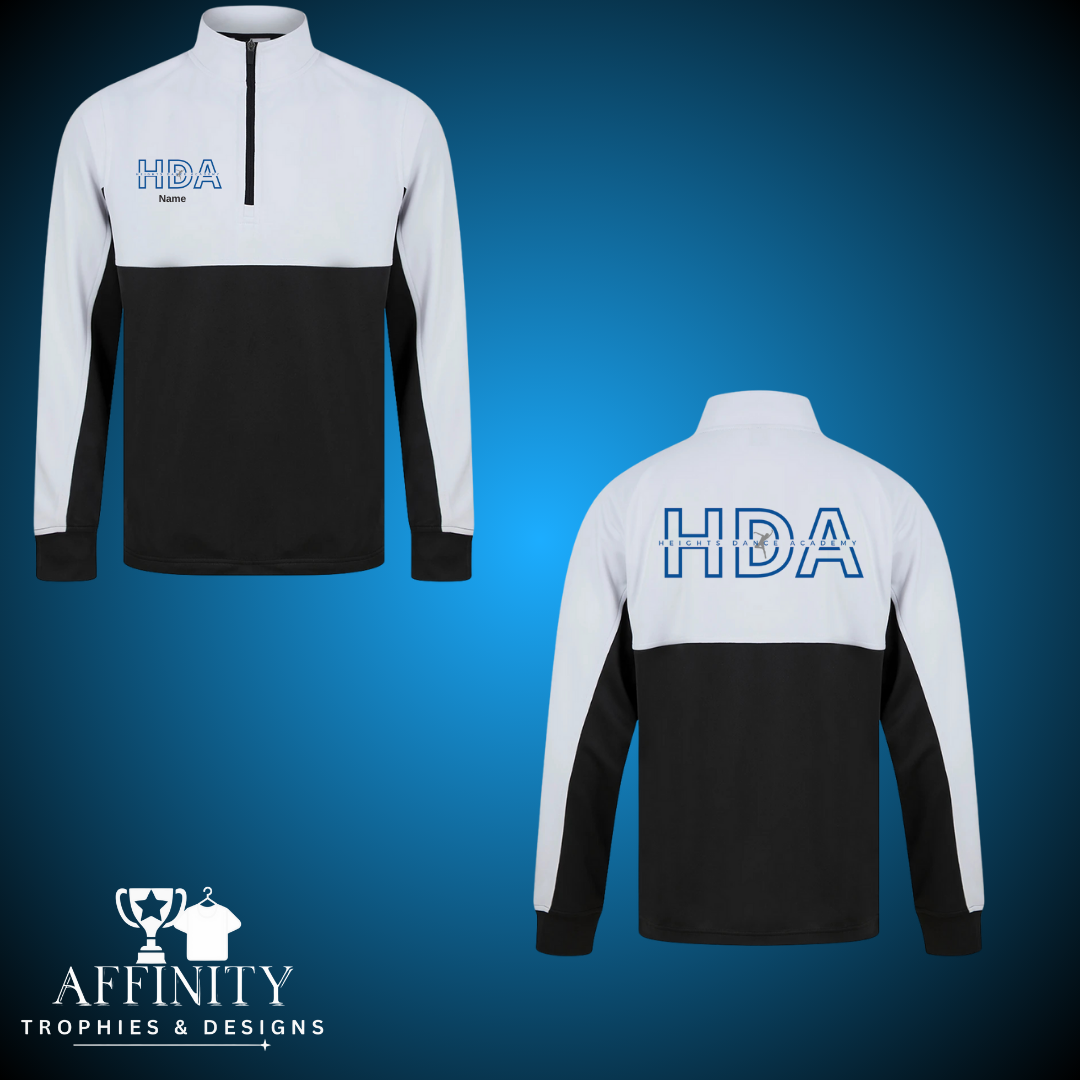 Heights Dance Academy Black/White 1/4 Zip Jacket