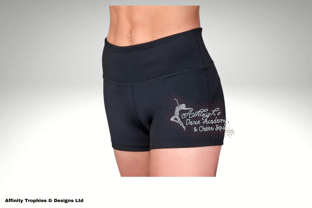 Ashleigh's Dance Academy & Cheer High Waisted Shorts with Rhinestone