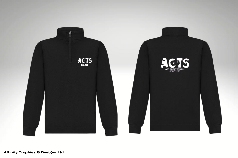 ACTS Black 1/4 Zip Jacket with White Logo