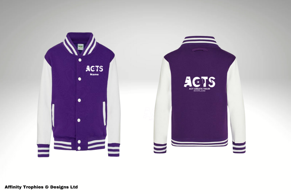 ACTS Purple Varsity Jacket with White Logo