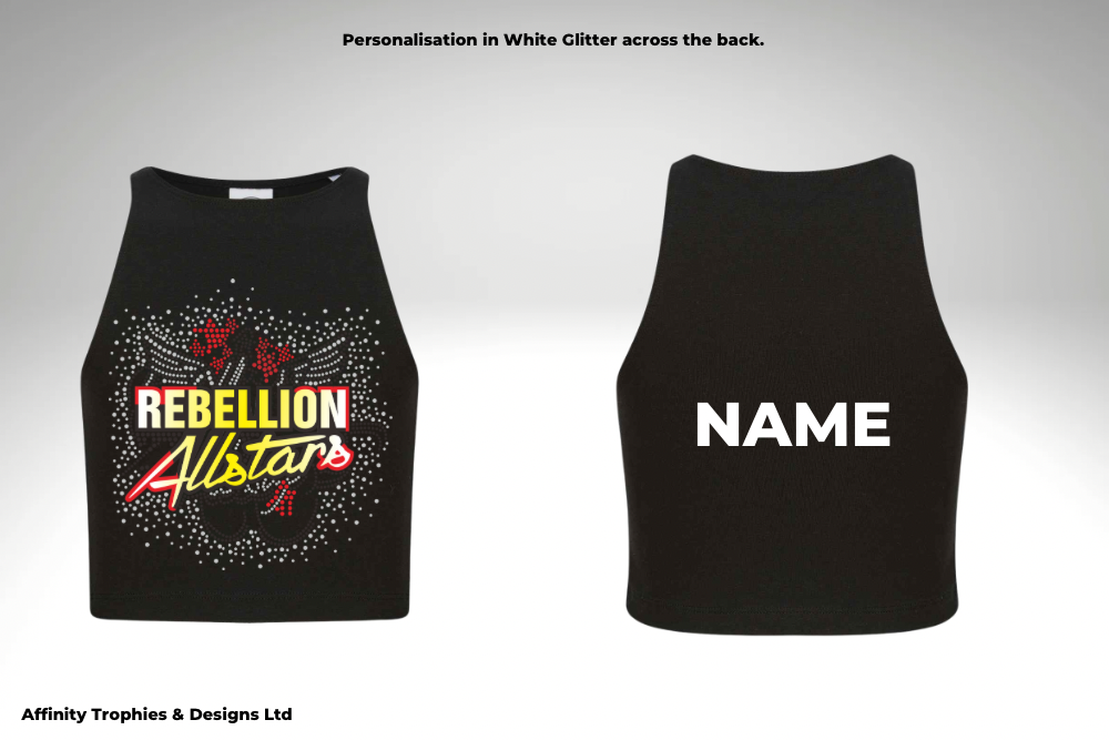 Rebellion Allstars Racer Back Crop Top