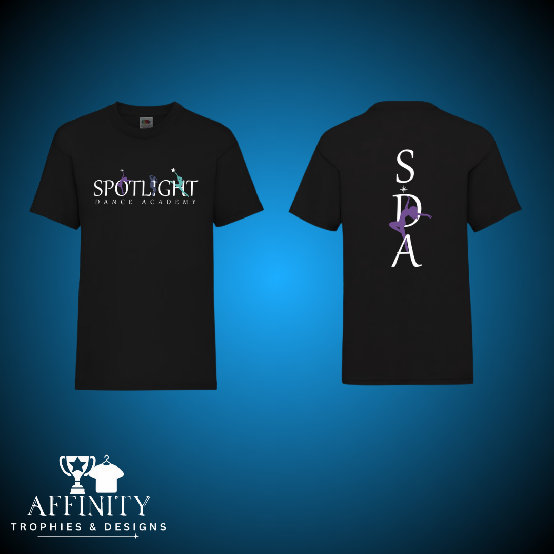 Spotlight T-Shirt - Black with White Logo