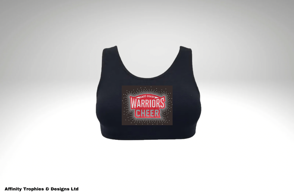 ECW Black Rhinestone Crop Top