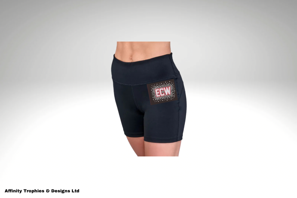 ECW Black Rhinestone High Waisted Shorts