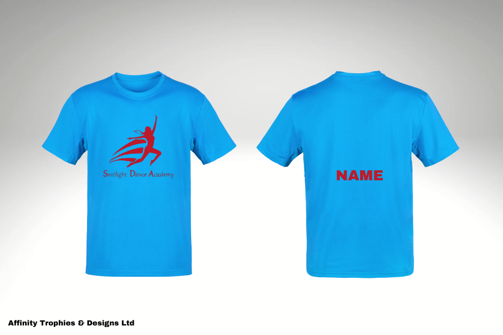 Spotlight Blue T-Shirt with Red Logo