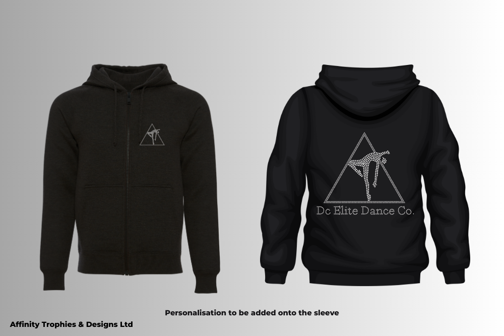 DC Elite Co. Rhinestone Zip Up Hoodie