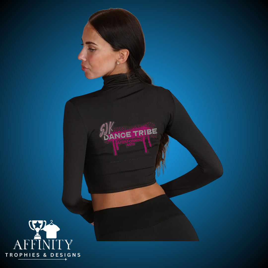 SJK Dance Tribe Long Sleeved 1/2 Zip-Up Crop Top