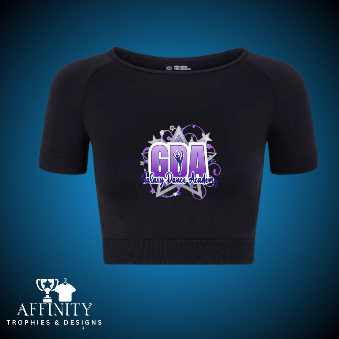 Galaxy Dance Academy Capped Sleeve Crop Top