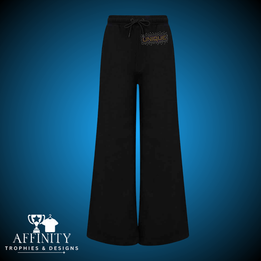 Unique Cheer & Dance Rhinestone Wide Leg Joggers