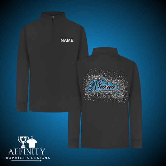 Twist Xtreme Rhinestone Black 1/4 Zip Up Jacket