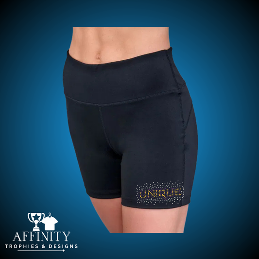 Unique Cheer & Dance Rhinestone High Waisted Cycle Shorts