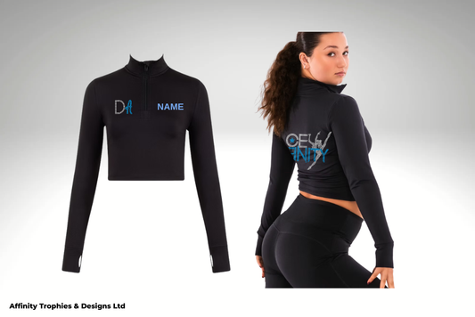 Dance Affinity 1/4 Zip Crop Long Sleeve