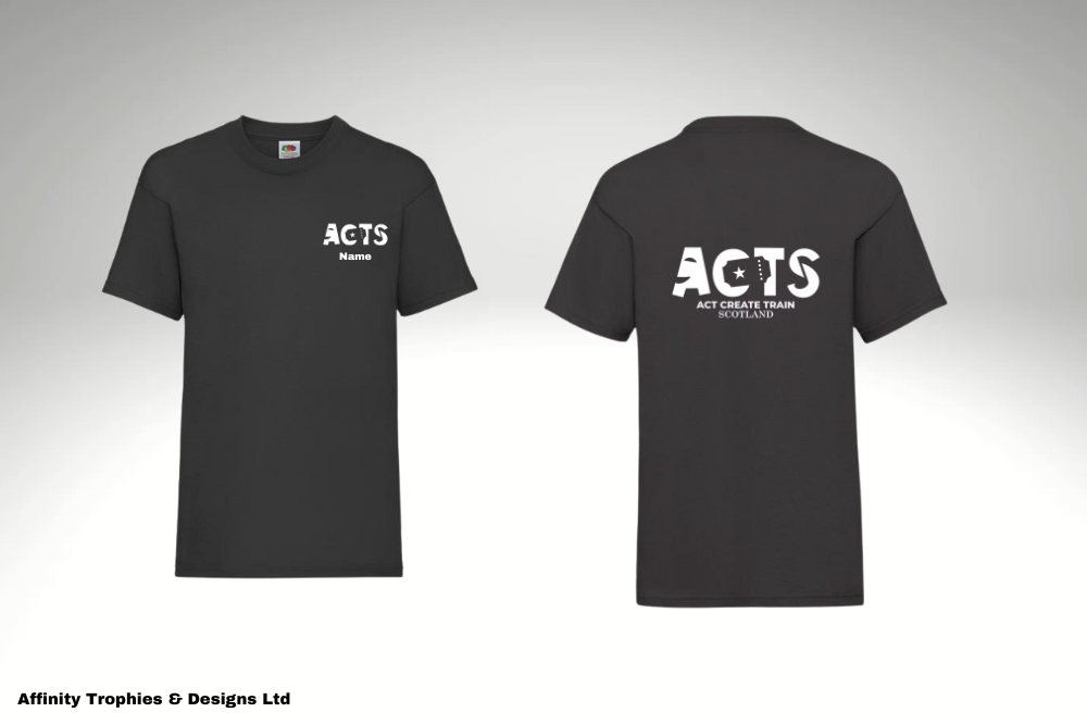 ACTS Black T-Shirt with White Logo