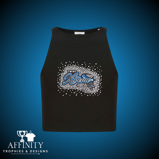 Twist Xtreme Rhinestone Racer Crop Top