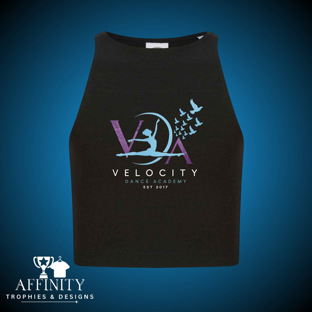 Velocity Dance Academy Racer Back Crop Top