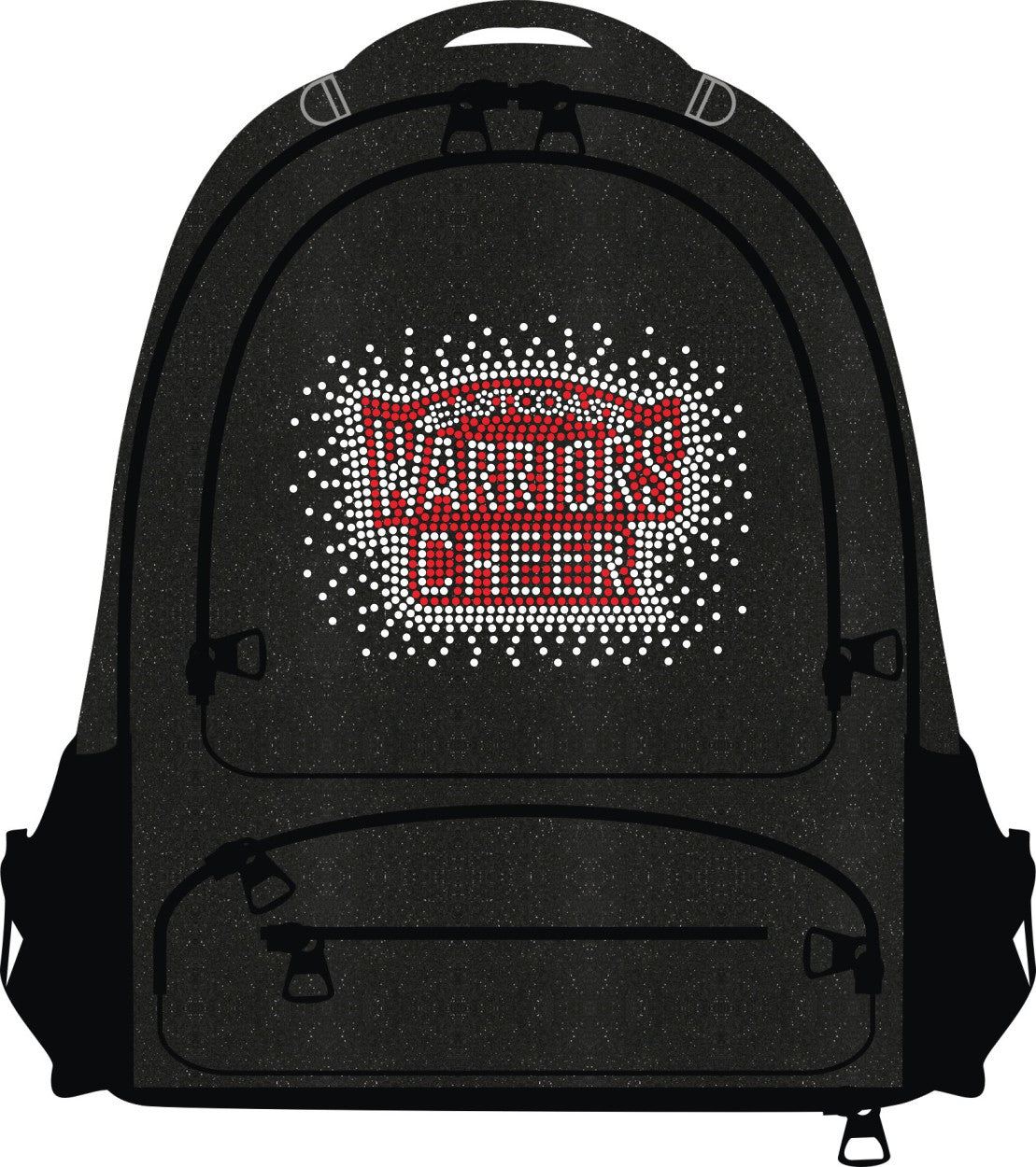 ECW Black Glitter Rhinestone Backpack