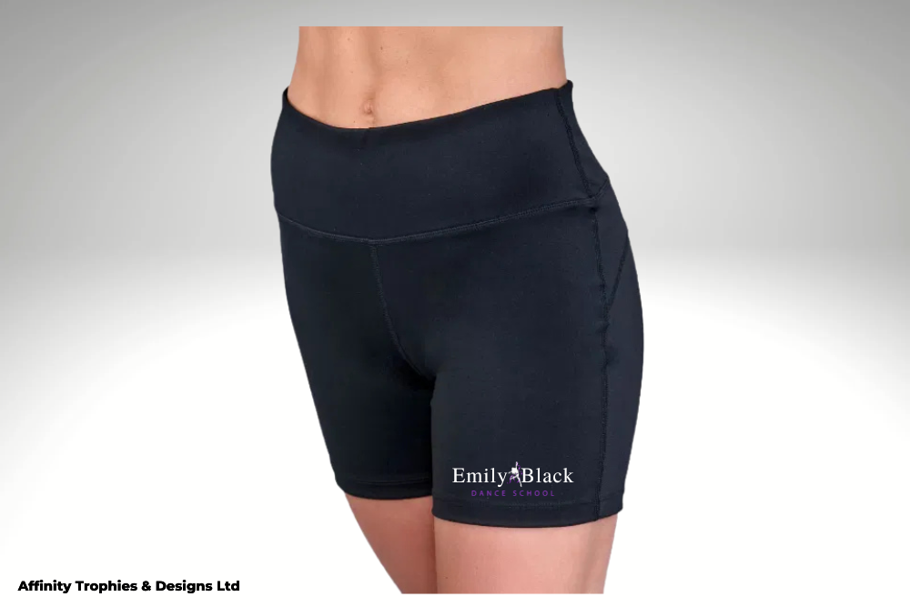 Emily Black Dance School High Waisted Shorts