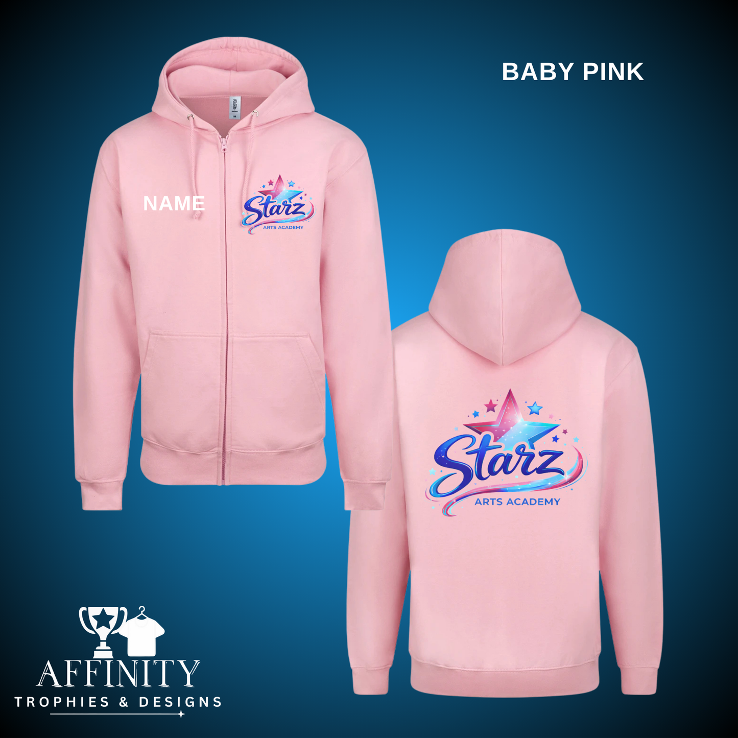 Starz Arts Academy Zip Up Hoodie - Baby Pink