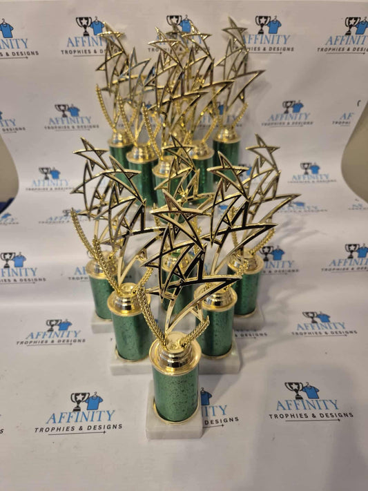 11x Green/Gold Star Trophies