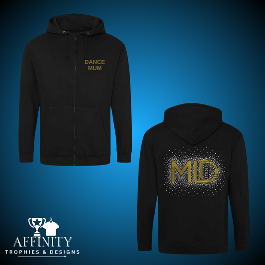 MLD Rhinestone Zip Up Hoodie