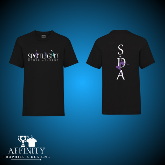 Spotlight T-Shirt - Black with White Logo