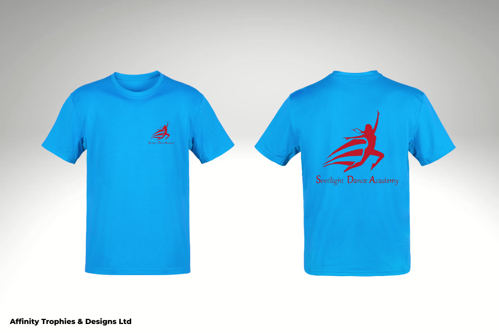 Spotlight Blue T-Shirt with Red Logo
