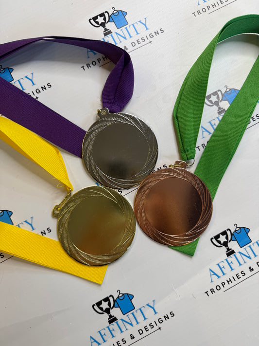 70mm Personalised Medals with Ribbon
