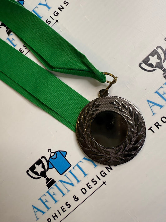 50mm Black Personalised Medals with Ribbon