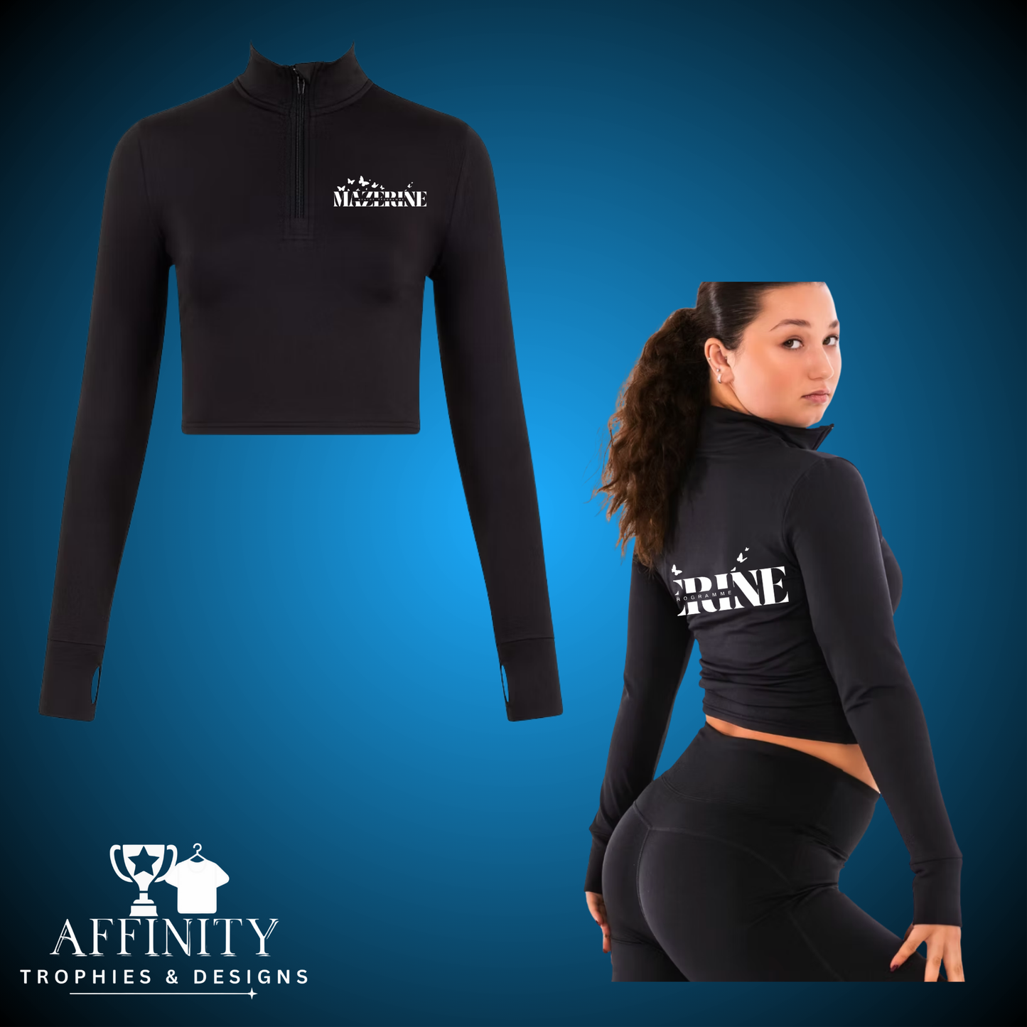 Mazerine 1/4 Zip Crop Top