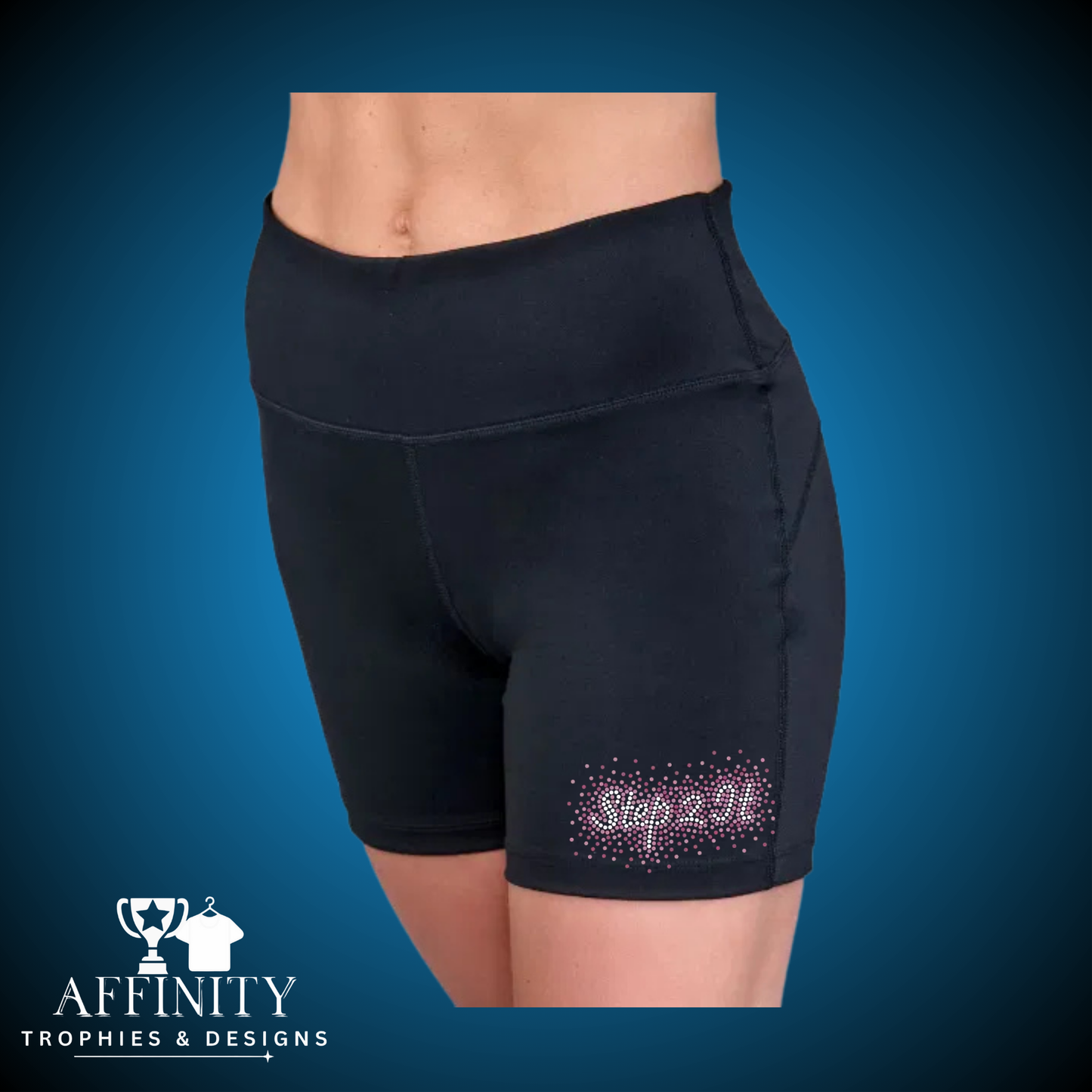 Step2 it rhinestone High Waisted Cycle Shorts