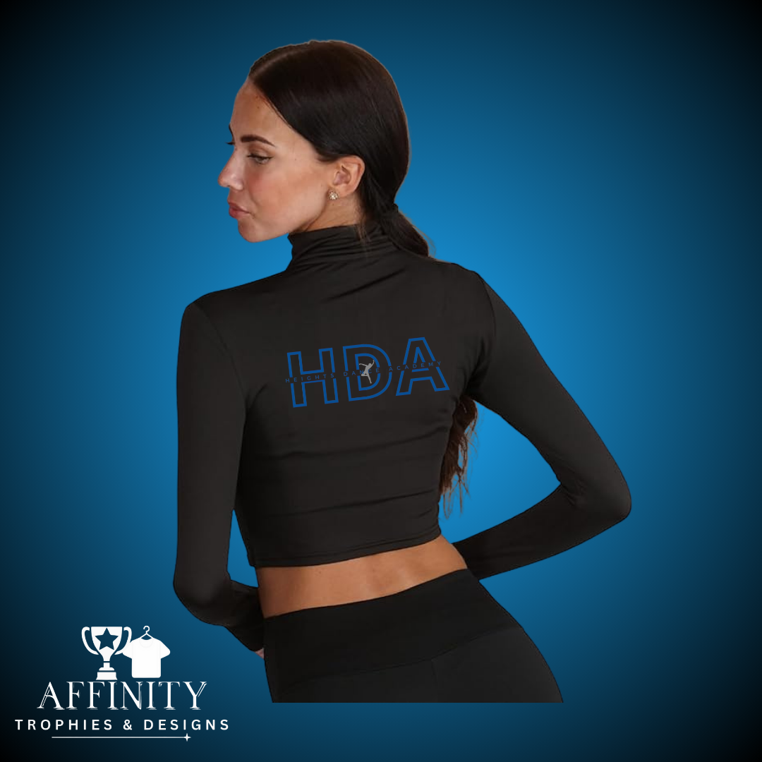 Heights Dance Academy 1/4 Zip Crop Top