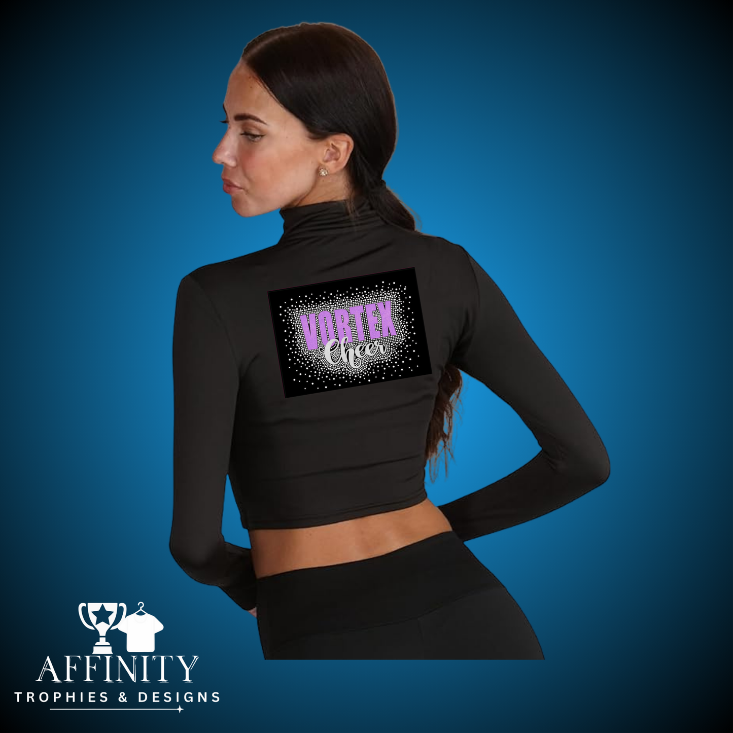 Vortex Cheer 1/2 Zip Up Crop Top