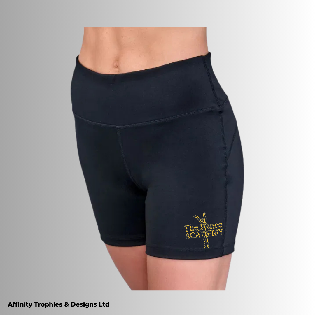 The Dance Academy Rhinestone High Waisted Cycle Shorts