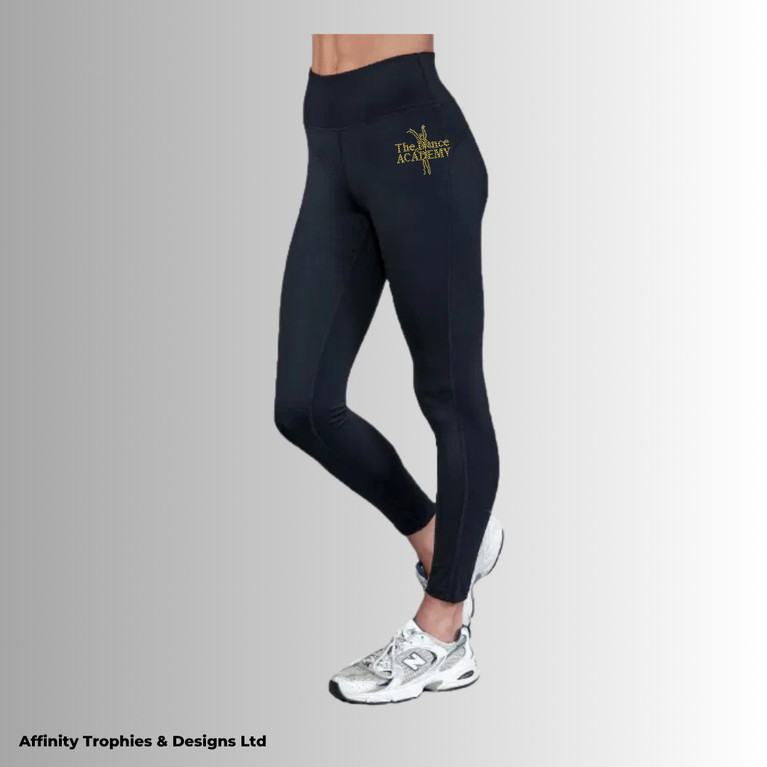 The Dance Academy Rhinestone High Waisted Leggings
