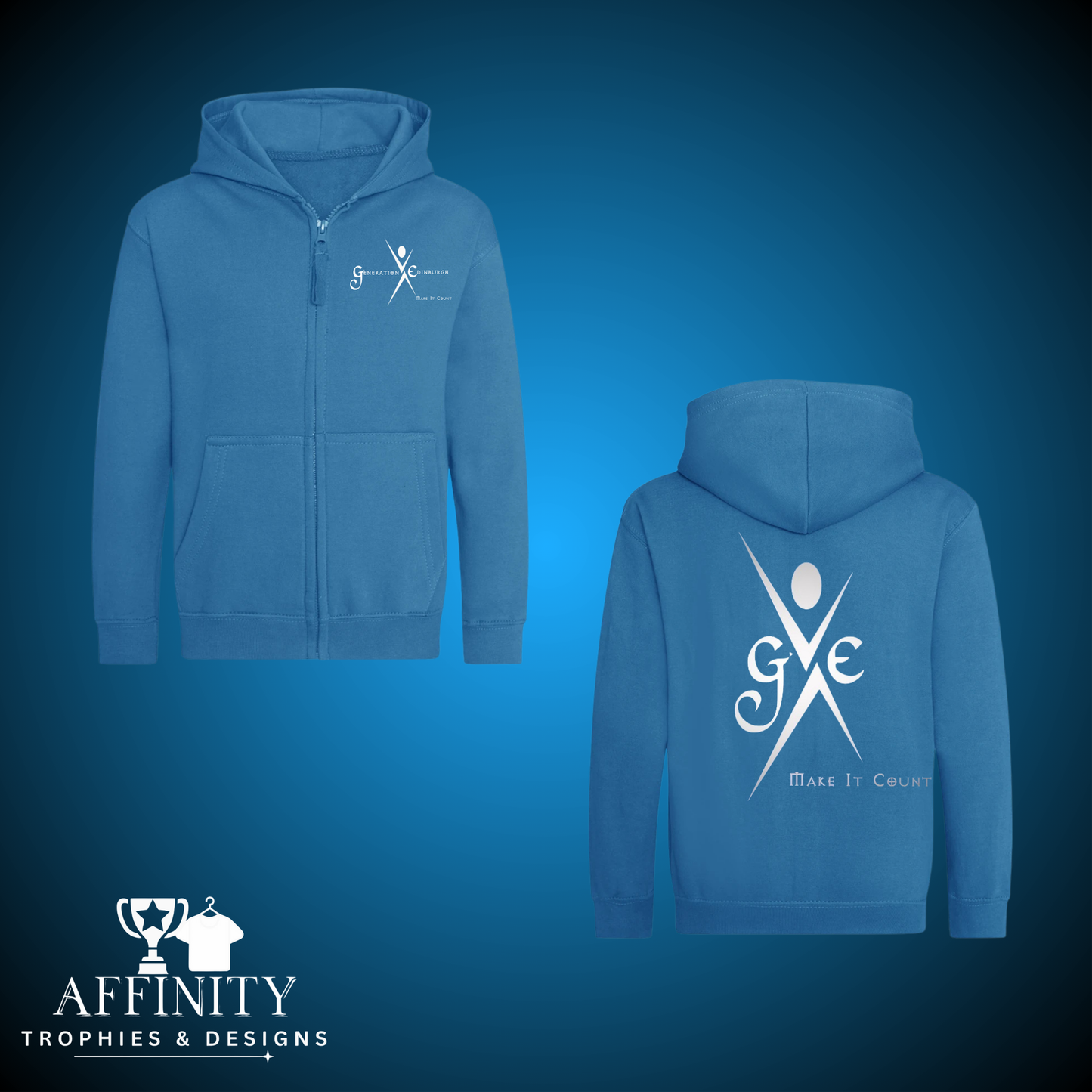 GE Sapphire Blue Zip Up Hoodie