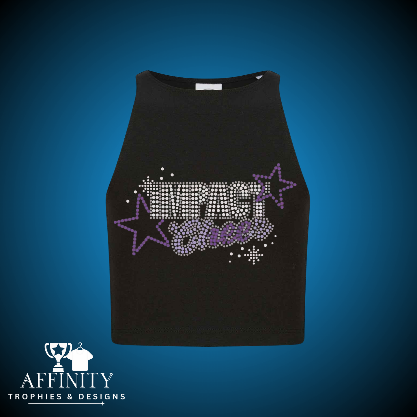 Impact Cheer Rhinestone Racer Crop Top