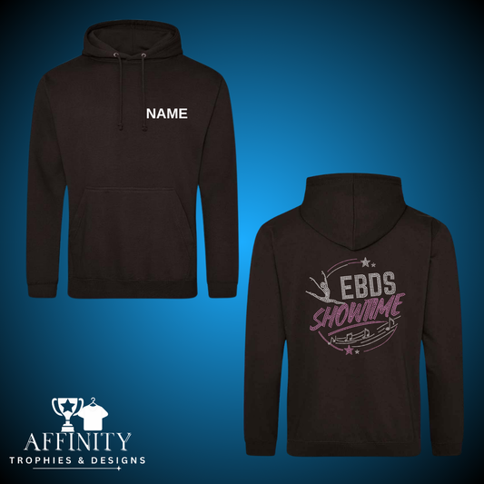 Emily Black Rhinestone Showtime 2026 Zip Hoodie