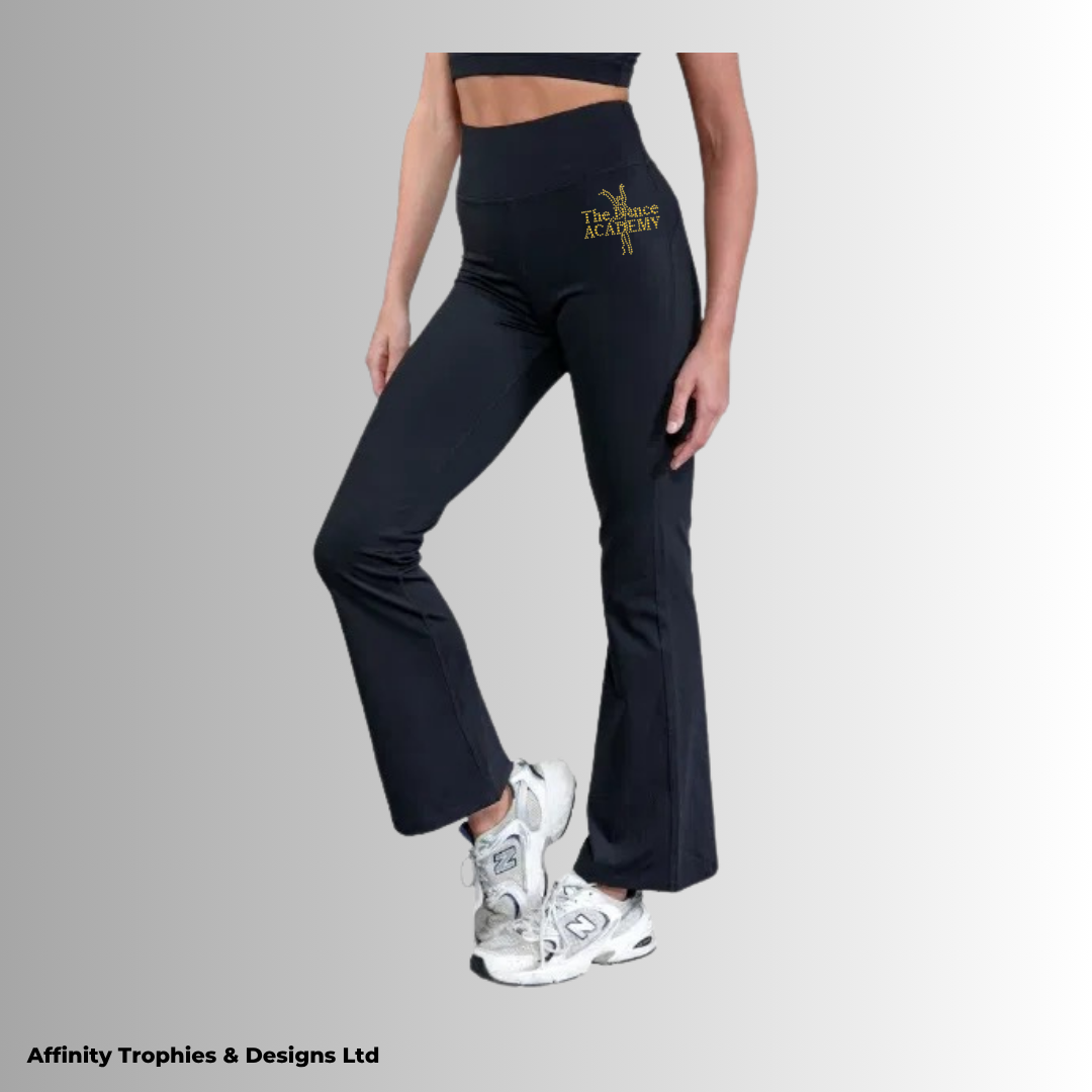 The Dance Academy Rhinestone Flared Leggings
