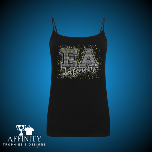 EA Infinity Rhinestone Strappy Fitted Vest