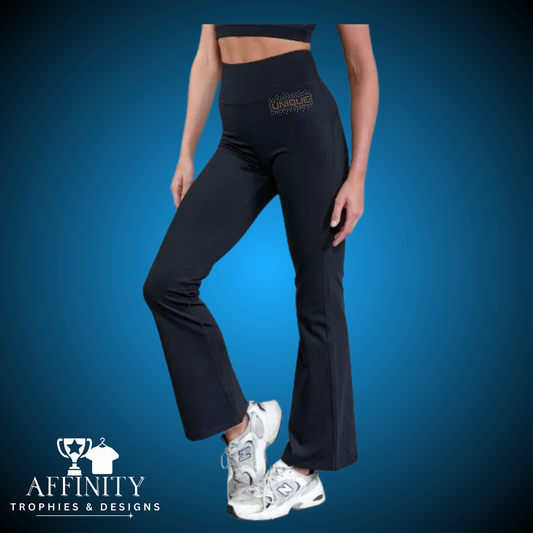 Unique Cheer & Dance Rhinestone Flared Leggings