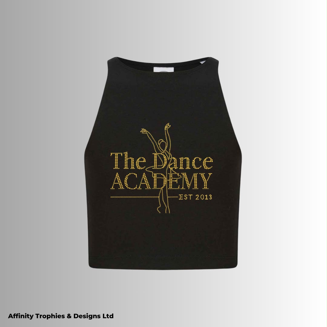 The Dance Academy Rhinestone Racer Crop Top