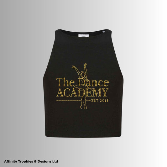 The Dance Academy Rhinestone Racer Crop Top